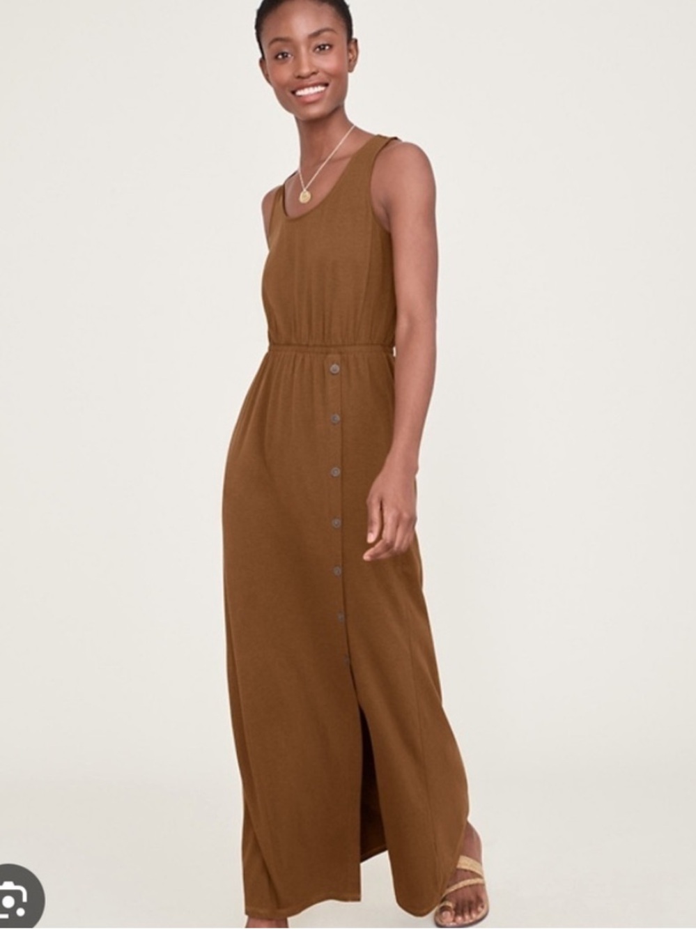 GARNET HILL BROWN MACI BUTTON DOWN SIDE DRESS. Size S , good condition